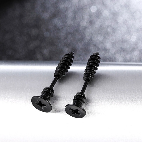 Any 4/$25! Black Screw Stud & Jacket Earrings - Picture 6 of 9